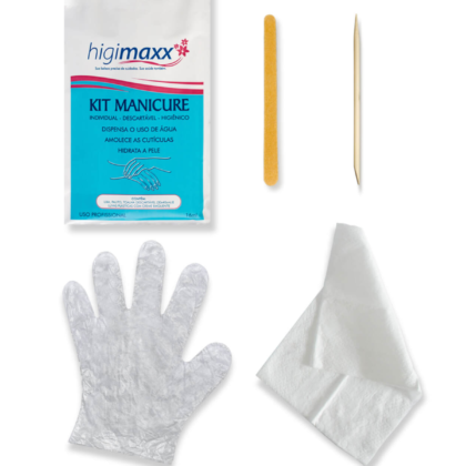 Kit Manicure com luvas, toalha descartável e palito