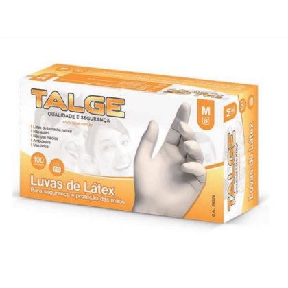 Luvas Descartáveis de Látex Com Pó - Caixa c/ 100 unid.