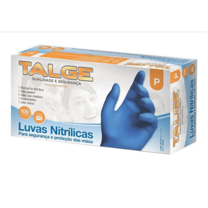Luvas Nitrílicas Descartáveis Azul - Caixa c/100 unid.