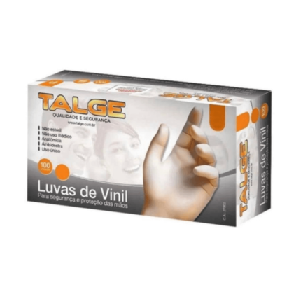 Luvas Descartáveis de Vinil Com Pó - Caixa c/ 100 unid.