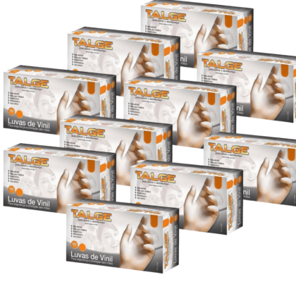 Kit com 20 caixas de luvas descartáveis de Vinil com pó