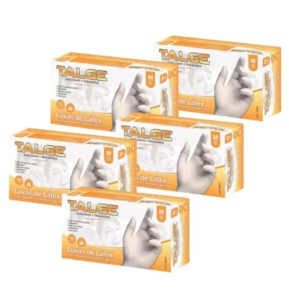 Luva Látex Talge c/ pó - Kit com 5 caixas