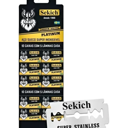Lâmina de Barbear Sekich Plantinum c/ 50 unidades
